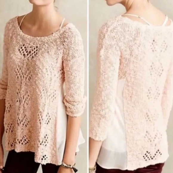 Anthro Knitted Knotted Sylt Pointelle Sweater - Picture 1 of 6